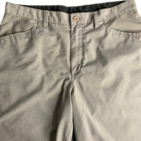 Hurley High Rise Flat Front Shorts 33 Grey Button Zip Pockets Belt Loops 12 in - Picture 2 of 6